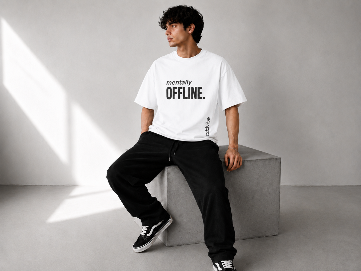 mentally OFFLINE Heavyweight Cotton Oversized T-Shirt