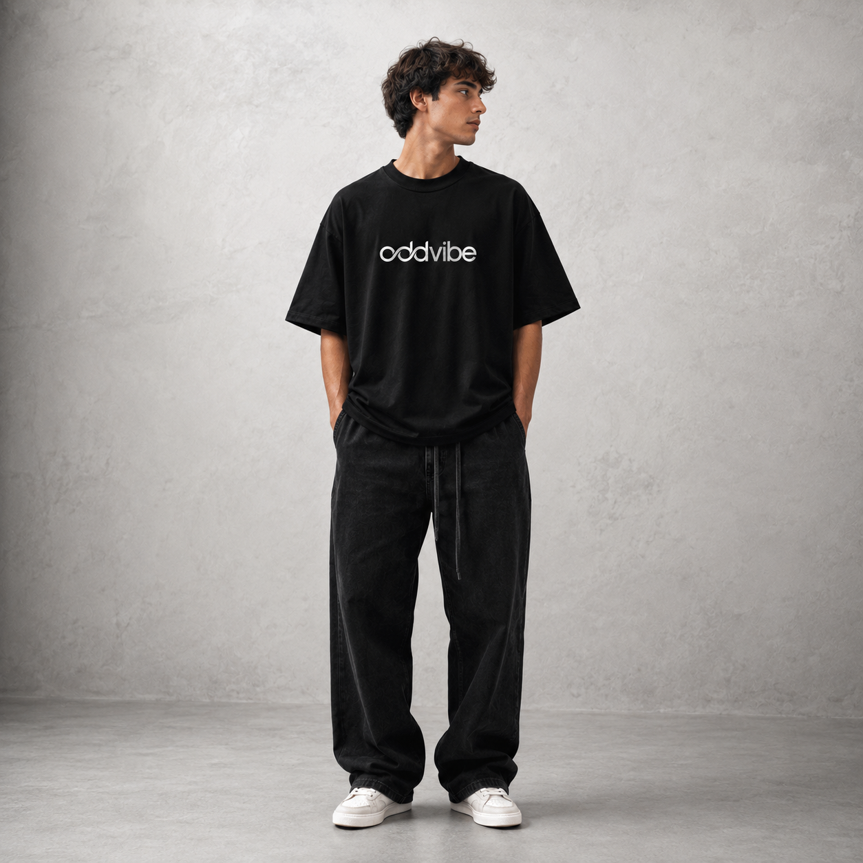 ODDVIBE Official logo Heavyweight Cotton Oversized T-Shirt