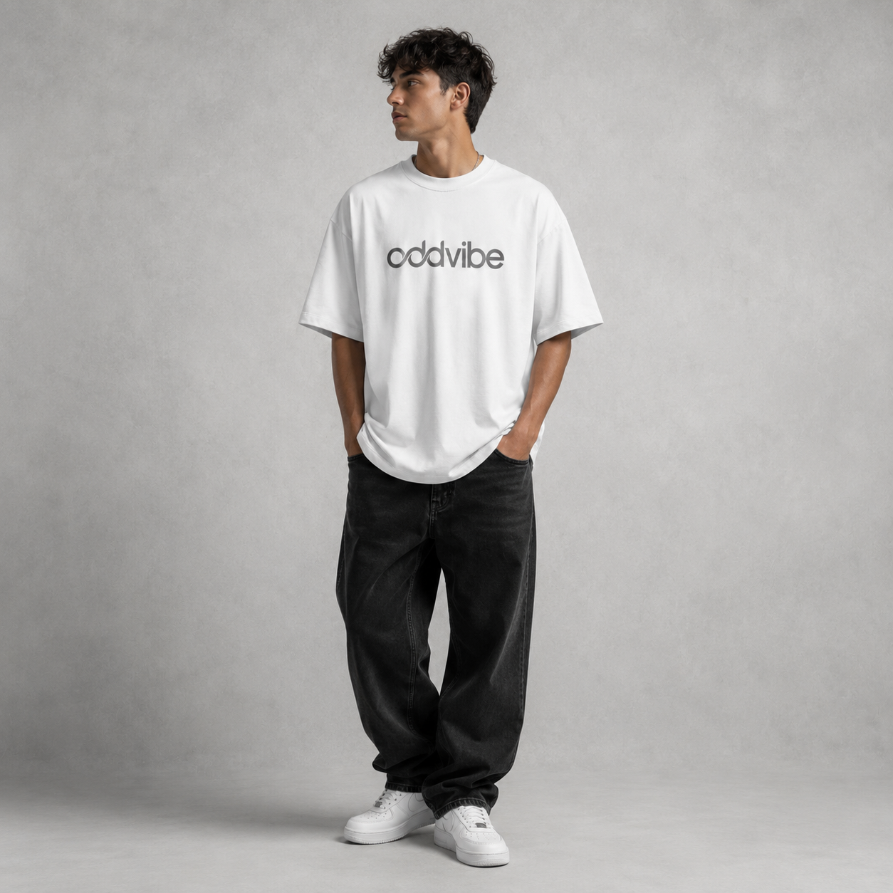 ODDVIBE Official logo Heavyweight Cotton Oversized T-Shirt