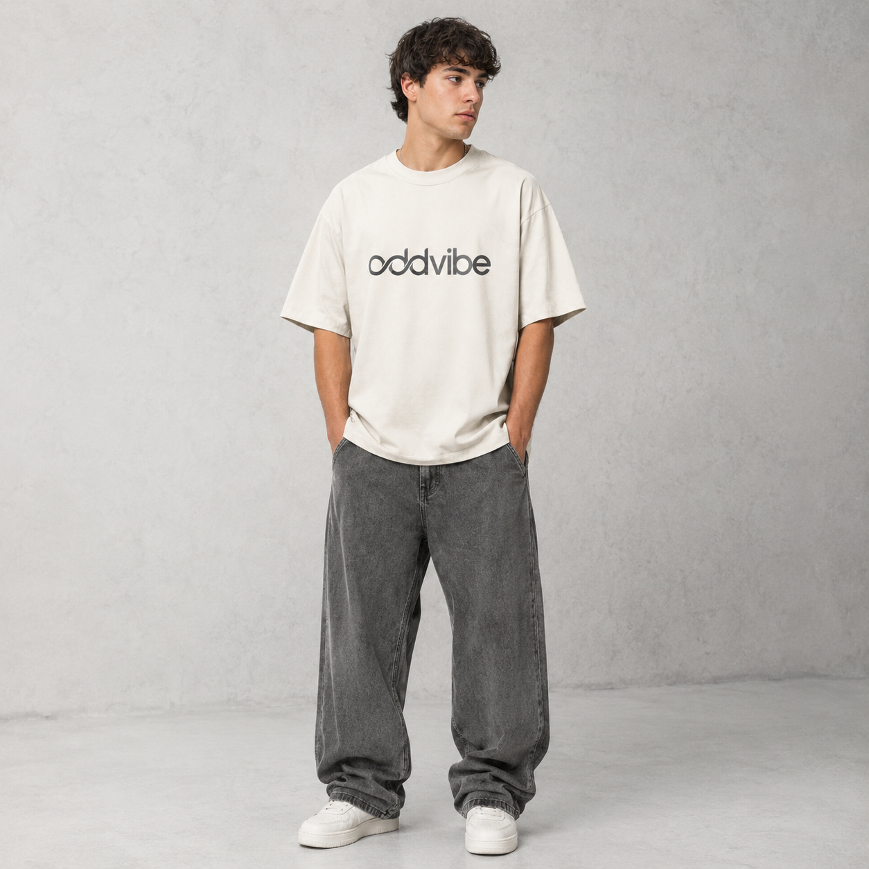 ODDVIBE Official logo Heavyweight Cotton Oversized T-Shirt