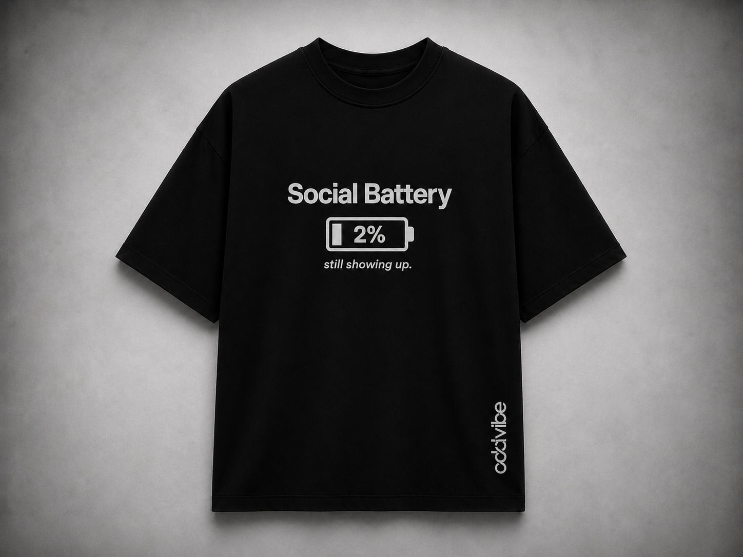 Social Battery 2% Heavyweight Cotton Oversized T-Shirt