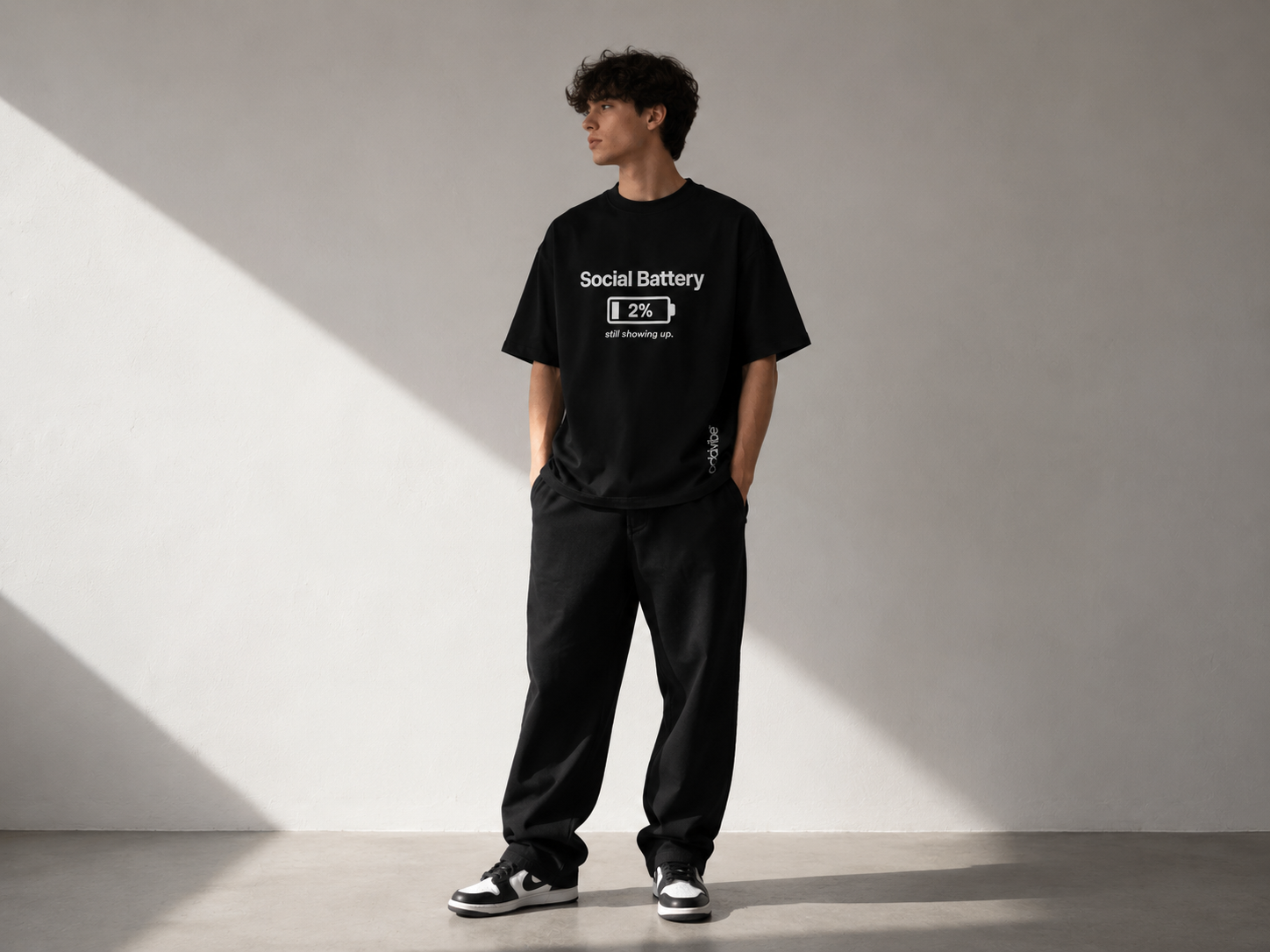 Social Battery 2% Heavyweight Cotton Oversized T-Shirt