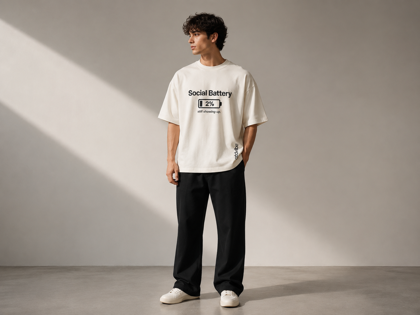 Social Battery 2% Heavyweight Cotton Oversized T-Shirt