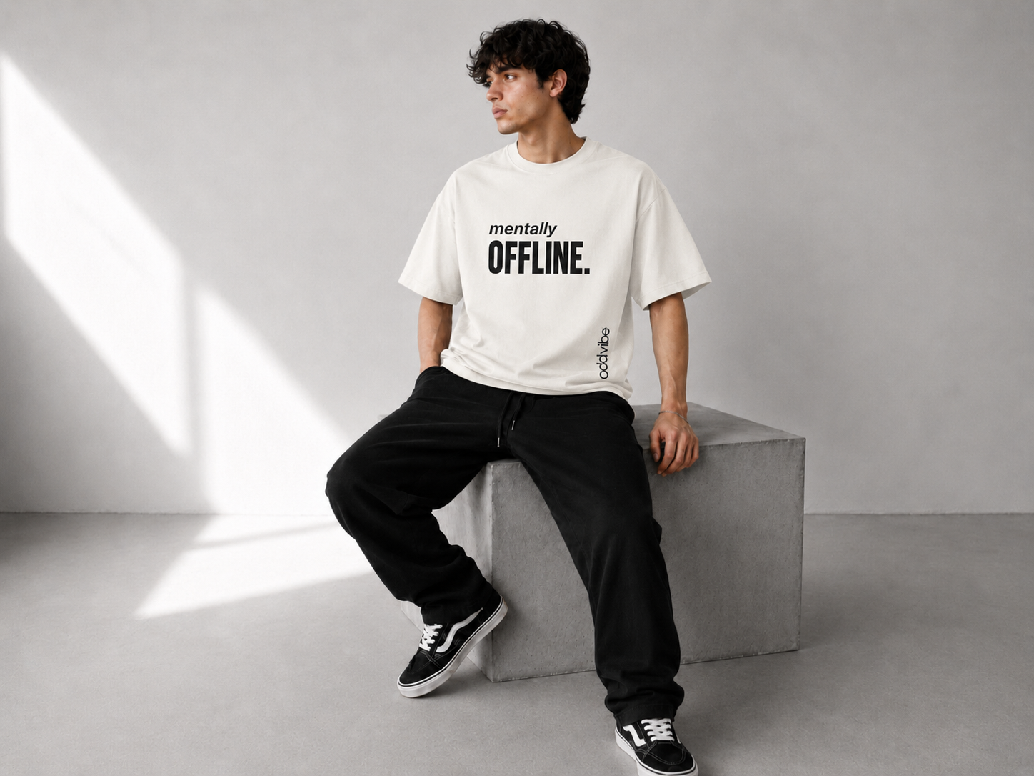 mentally OFFLINE Heavyweight Cotton Oversized T-Shirt