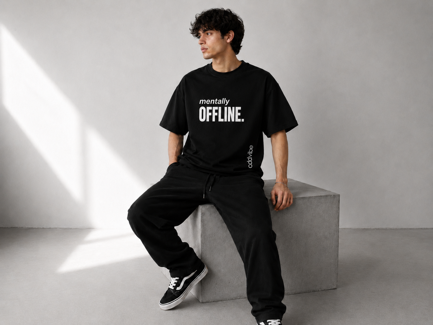 mentally OFFLINE Heavyweight Cotton Oversized T-Shirt
