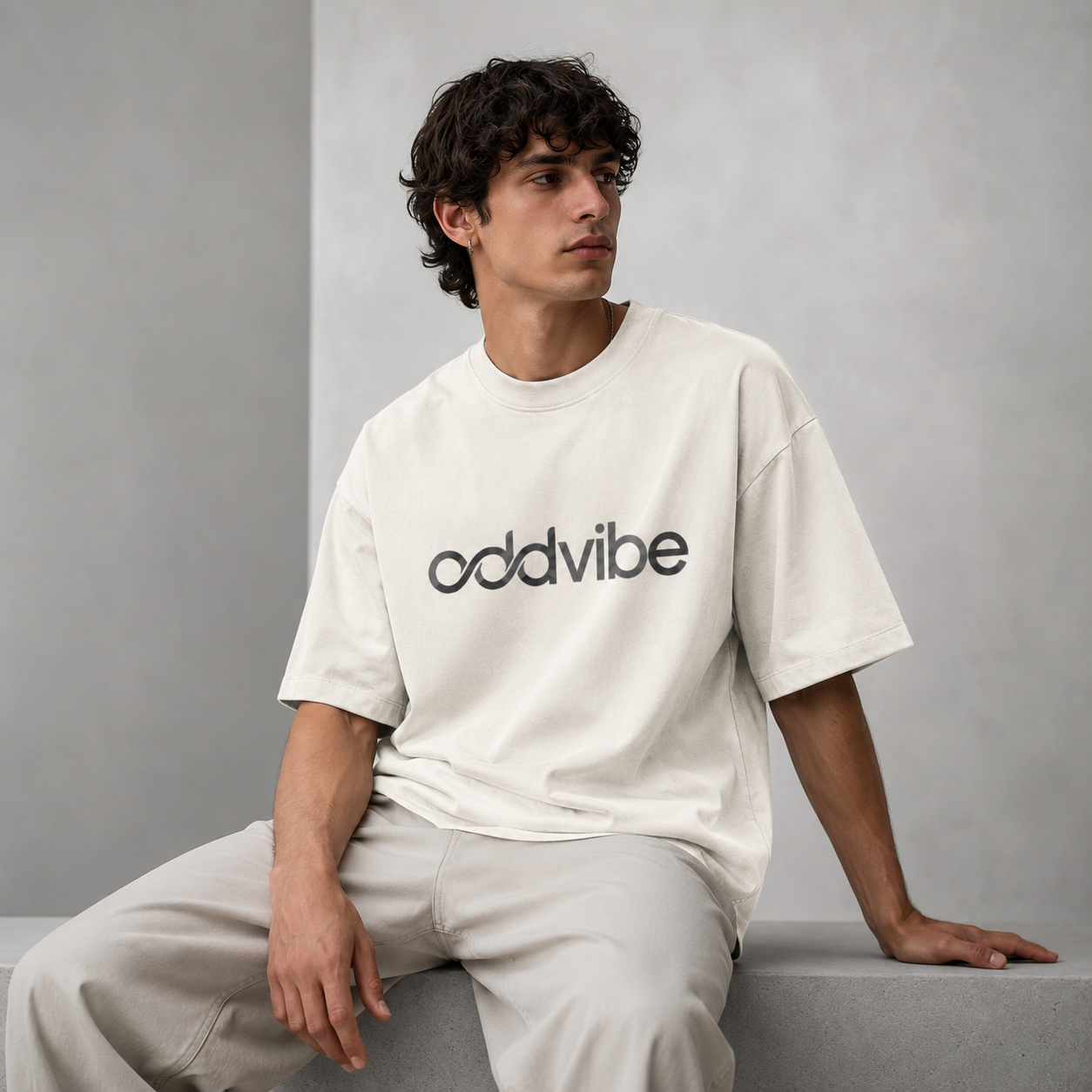 ODDVIBE Official logo Heavyweight Cotton Oversized T-Shirt